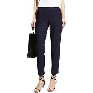 Eileen Fisher Washable Stretch Crepe Slim Cropped‎ Ankle Pant Midnight Blue M